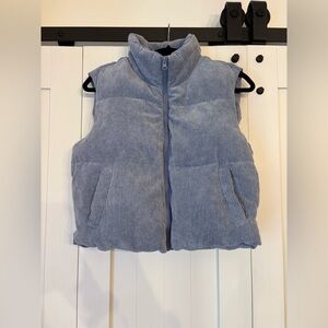 Ci Sono Corduroy Vest with Blue and White LN Sz Medium Cropped Admiral
